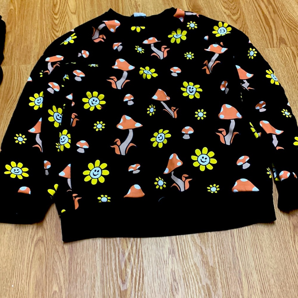 mushroom and flower sweater